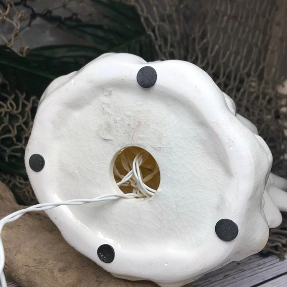 Large White Ceramic Coral light up Led tea light Candles Coastal Nautical Decor - Picture 9 of 11